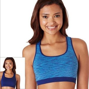 SAINT EVE BLUE REVERSIBLE MEDIUM-IMPACT SPORTS BRA